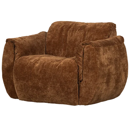 Fauteuil polyester bruin