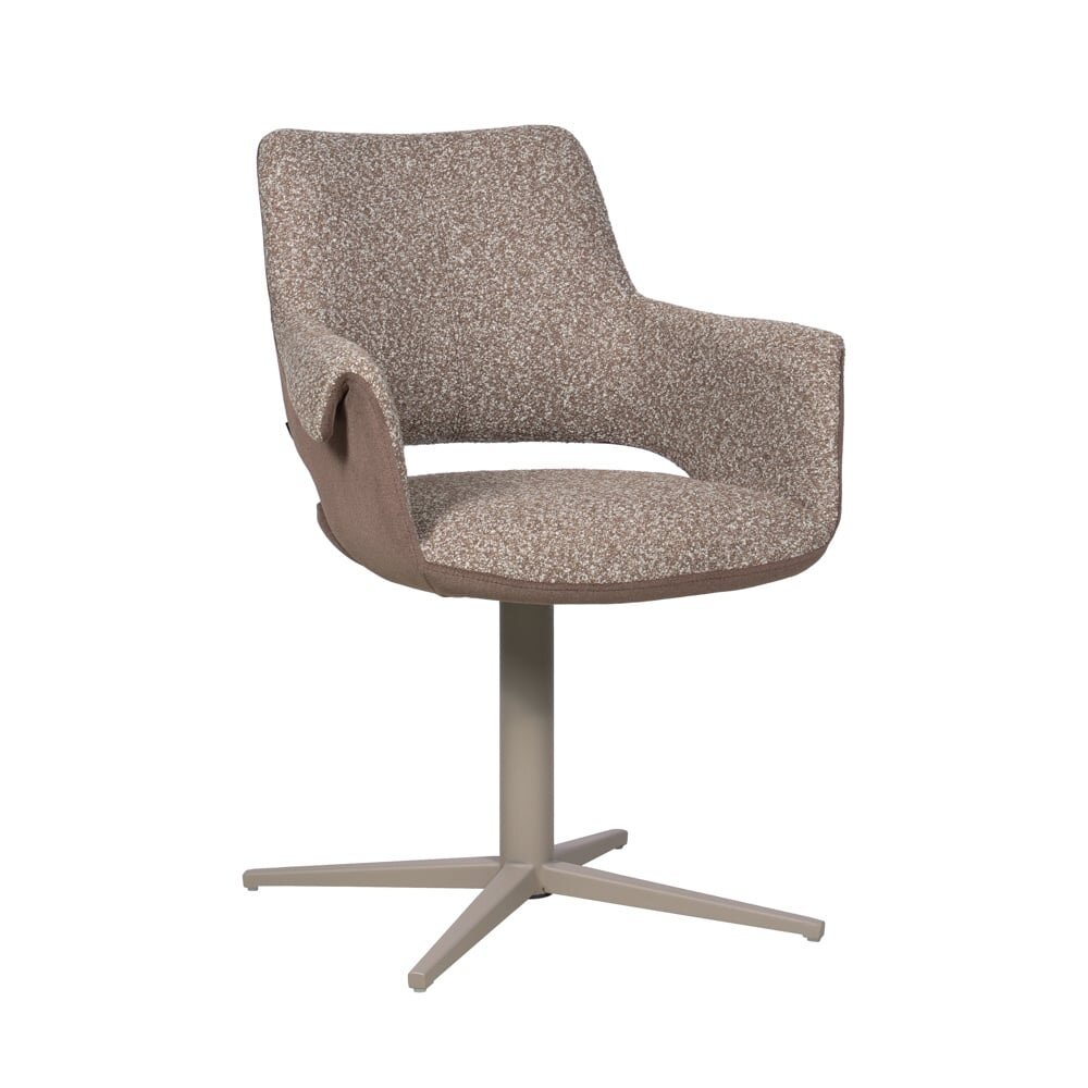 Stoel polypropyleen polyester bruin draaibaar 63 cm