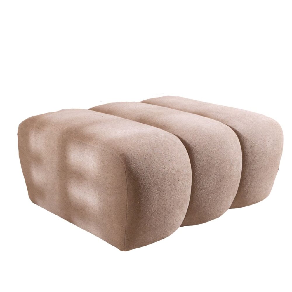 Poef chenille beige 93 cm