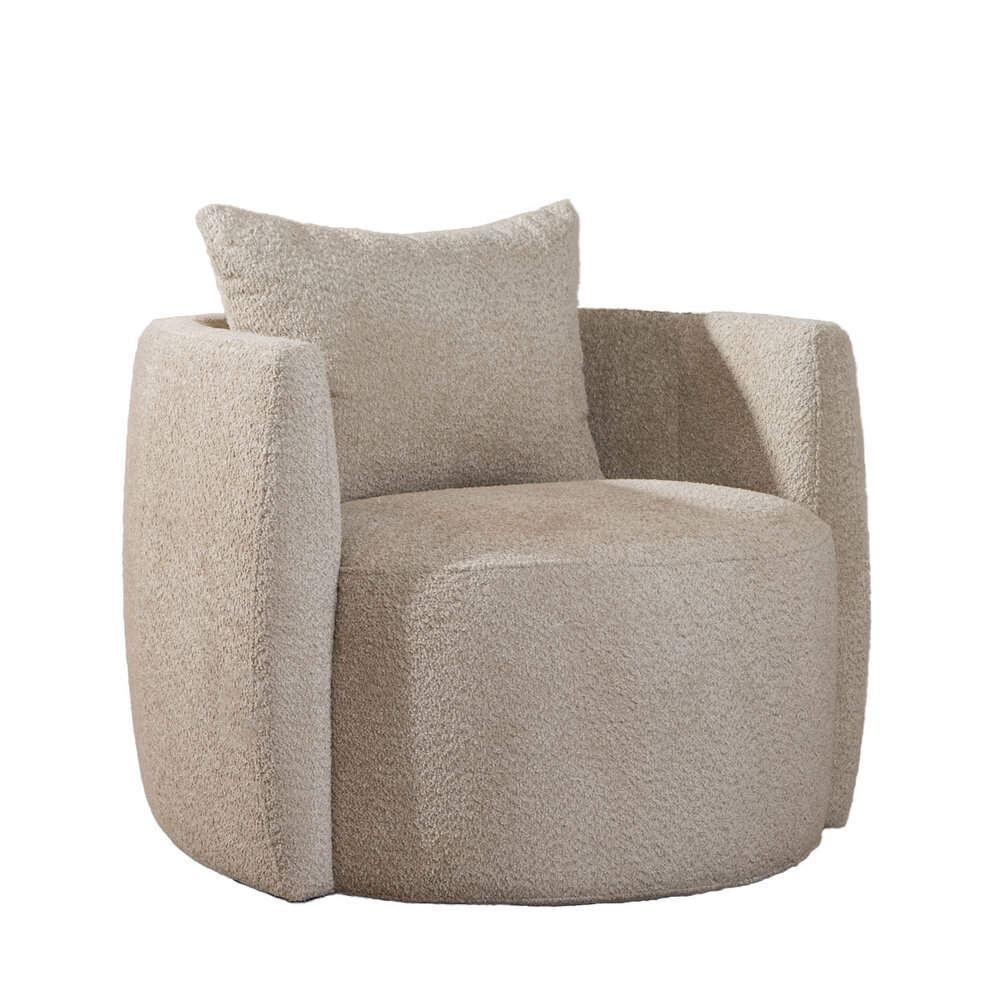 Fauteuil Isvo bouclé beige 83 cm