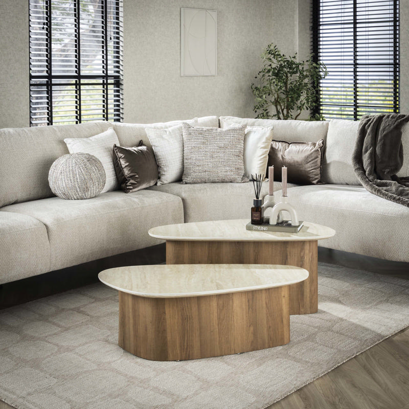 Salontafel driehoekig set van 2 3