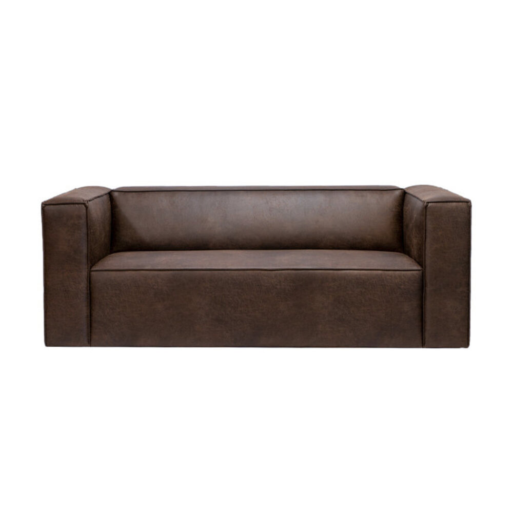 Bank eco-leer bruin 5-zits 194 cm