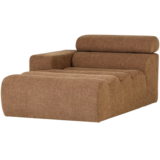 Chaise longue Delar bruin links 109 cm