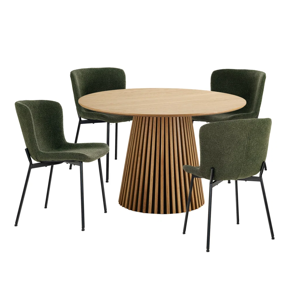 Eethoek eikenfineer naturel 120 cm