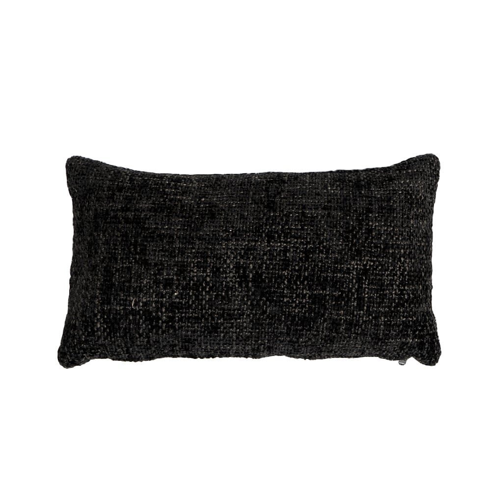 Kussen chenille zwart 25 × 45 cm