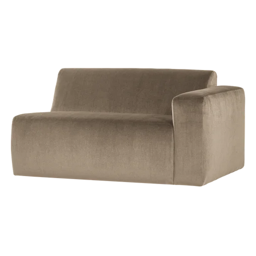 Bank velours taupe 5-zits rechts