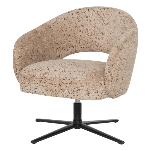 Fauteuil geweven stof beige