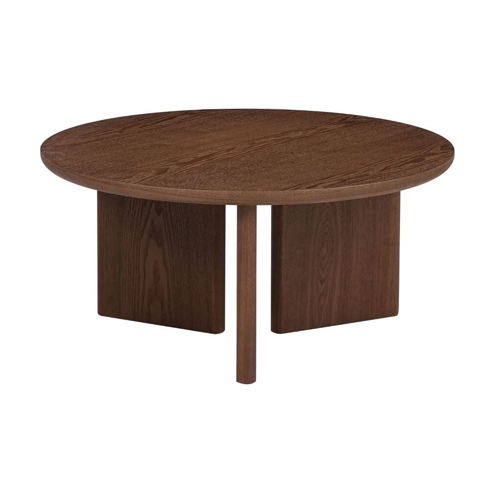 Salontafel MDF + eikenfineer walnoot Ø68 cm