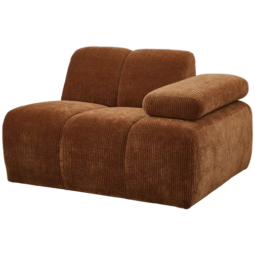 Bank Jasrian bruin 1-zits rechts 124 cm