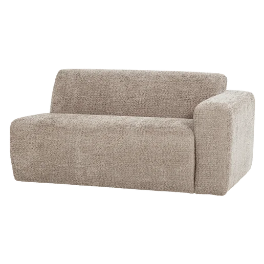 Bank wol beige 5-zits rechts 145 cm