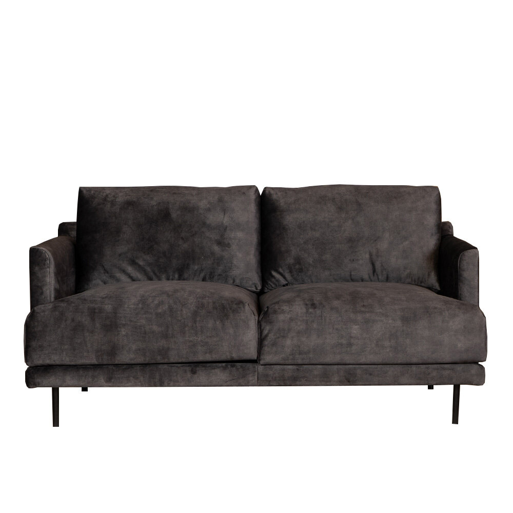 Bank velours antraciet 5-zits 174 cm