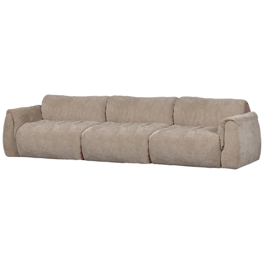 Bank polyester beige 3-zits 319 cm