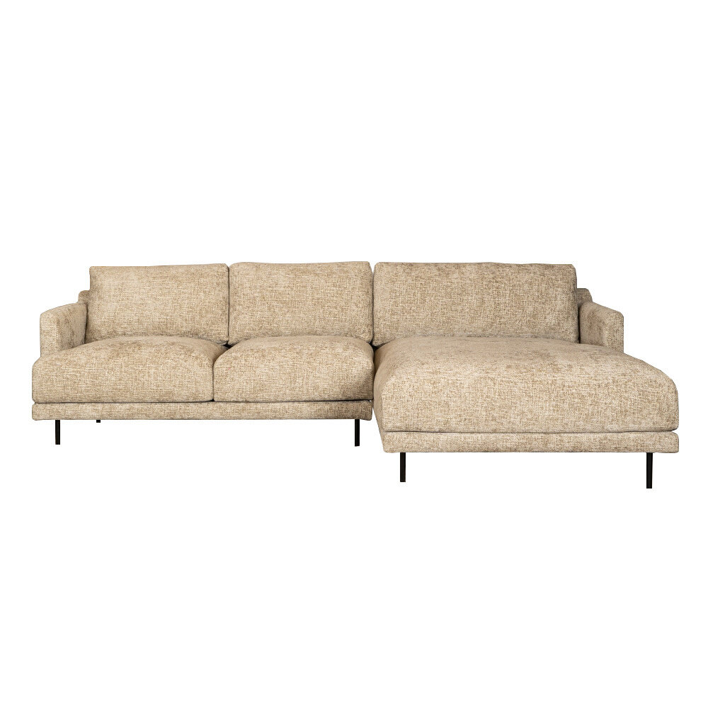 Hoekbank chenille taupe rechts