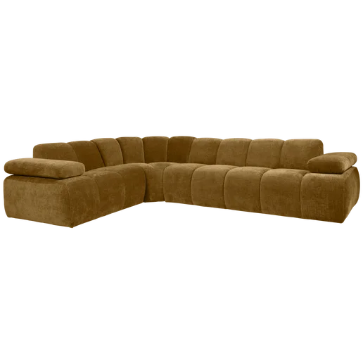 Hoekbank geel links 310 cm