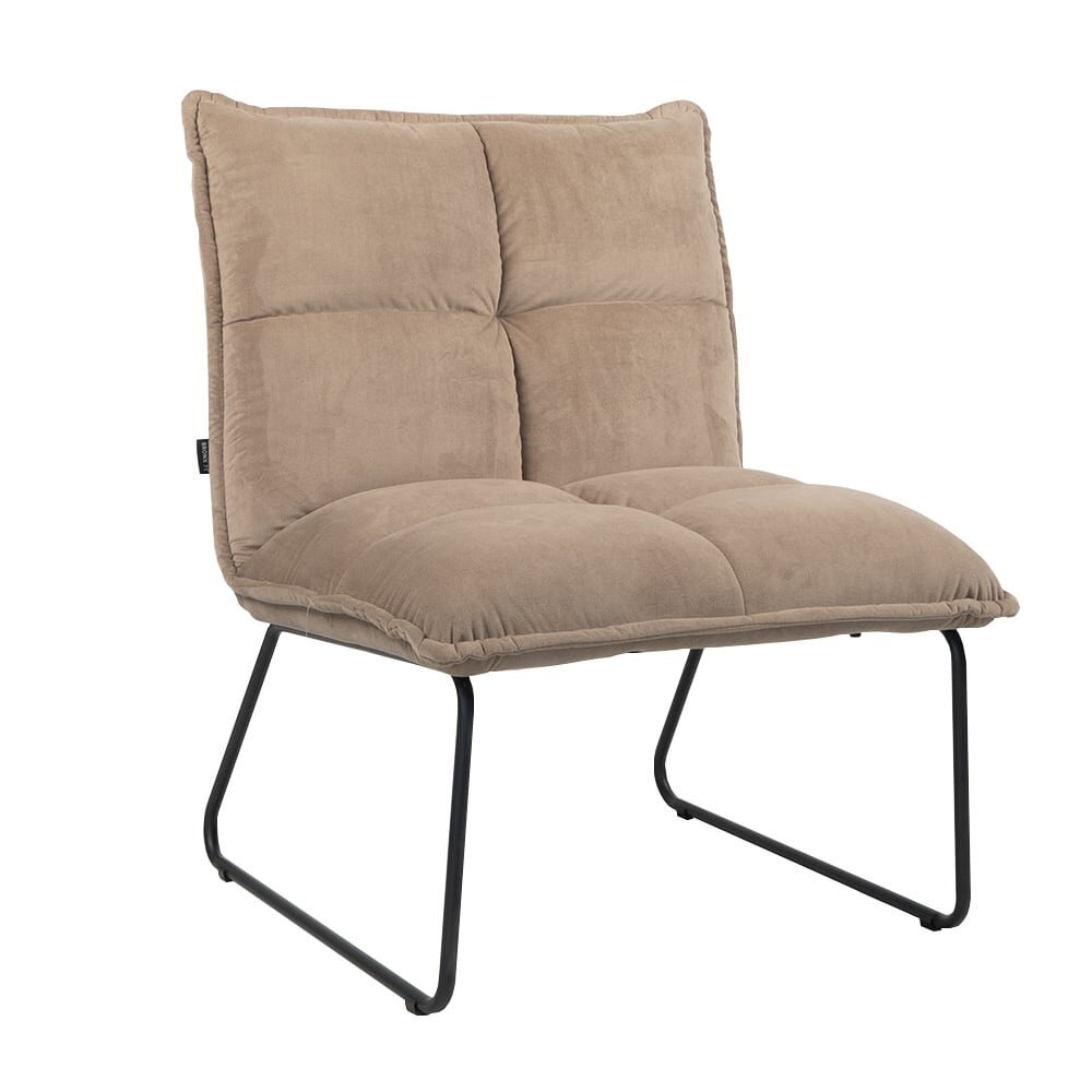 Fauteuil velours taupe 70 cm