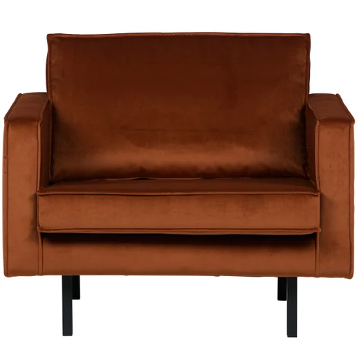 Fauteuil velours oranje 105 cm
