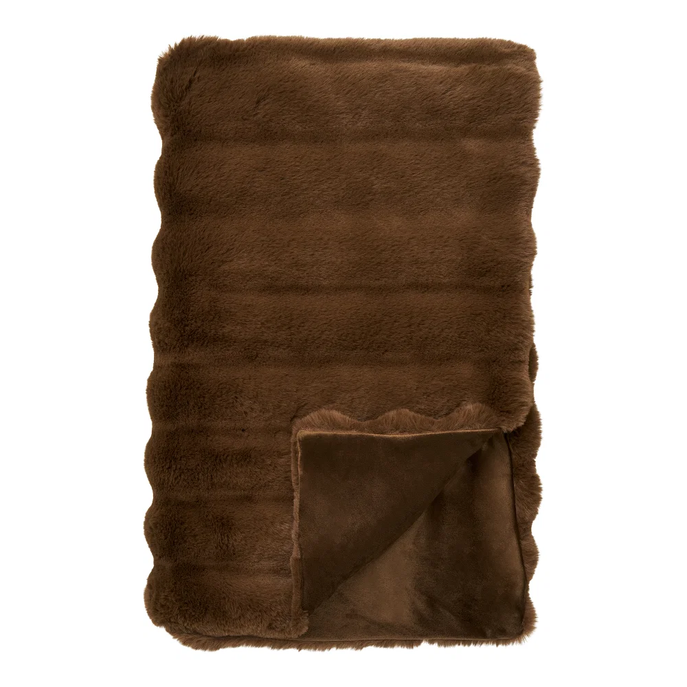 Plaid polyester bruin