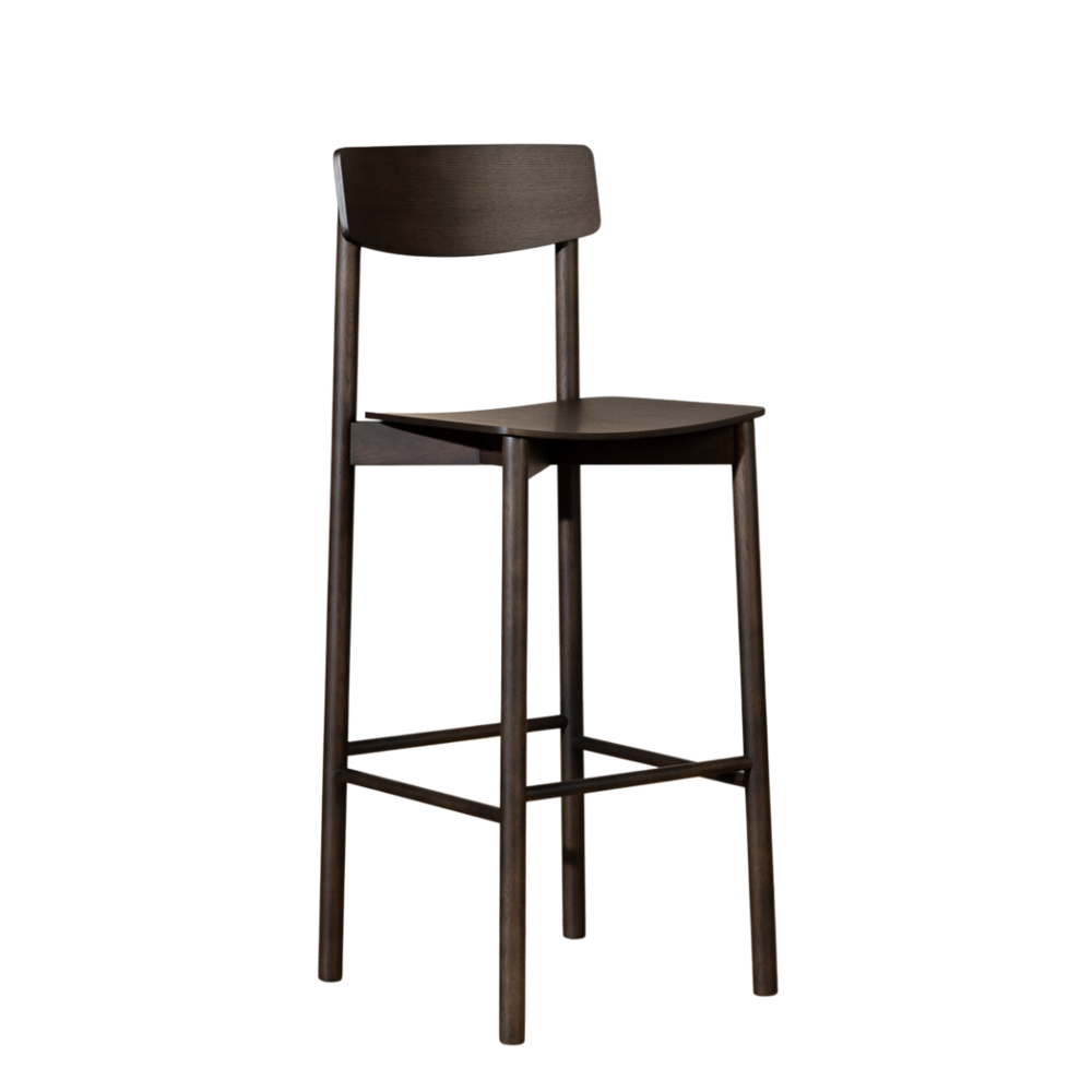 Barkruk multiplex walnoot 78 cm