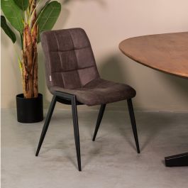 Eetkamerstoel microsuede antraciet 2