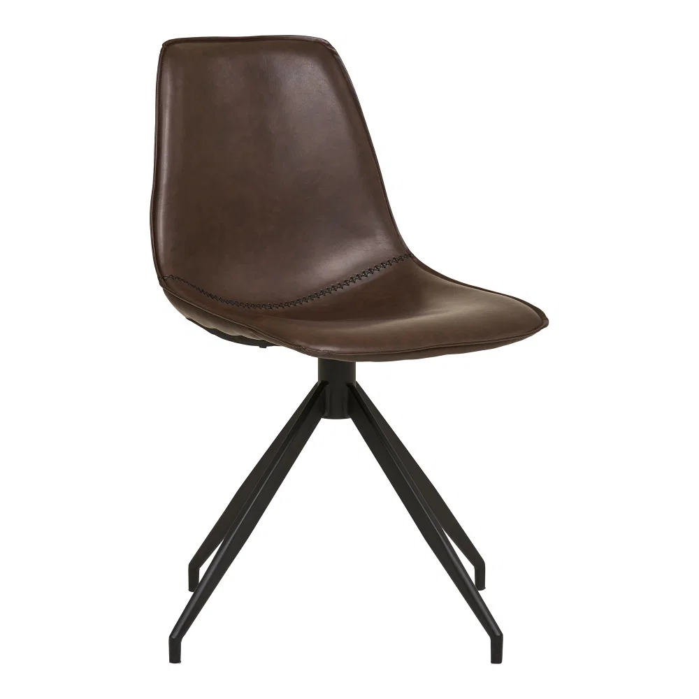 Eetkamerstoel Levto kunstleer bruin 48 cm