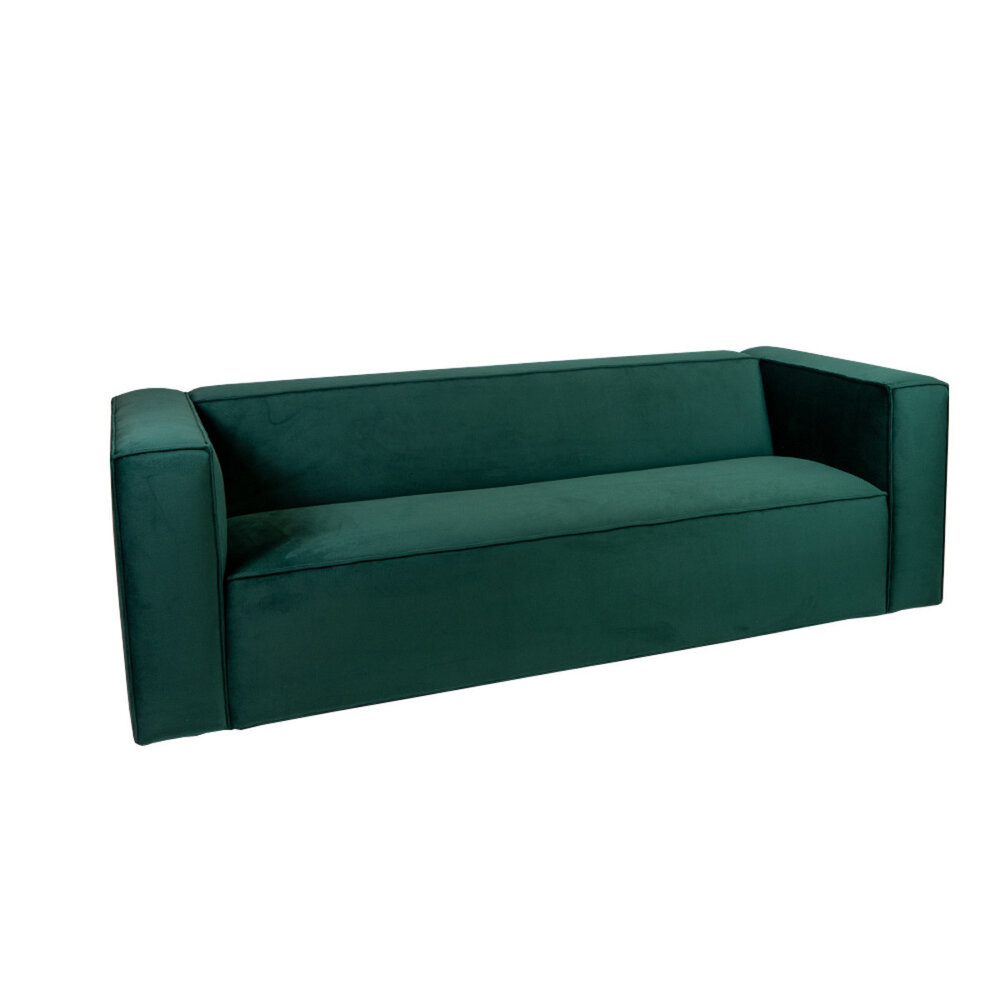 Bank velours groen 3-zits 224 cm