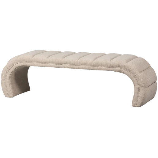 Bankje Olio geweven stof naturel 163 cm