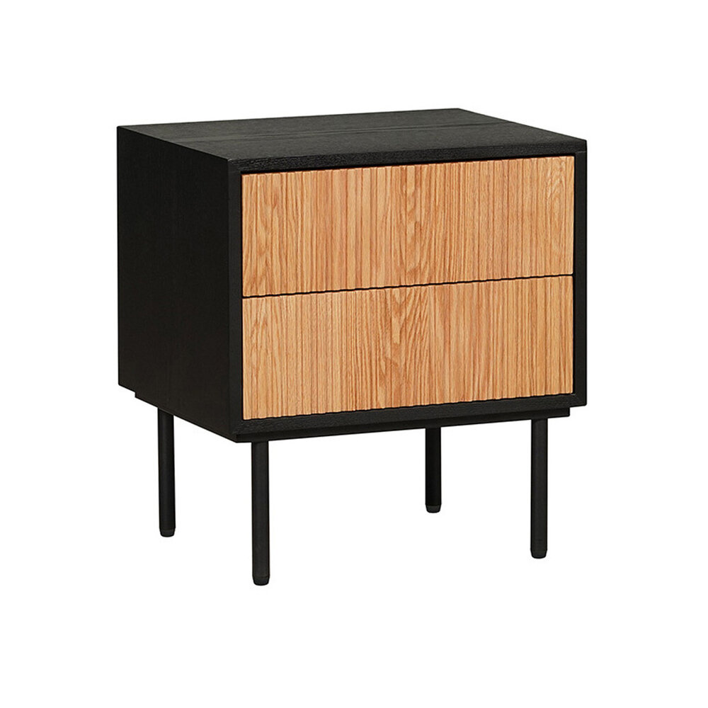 Nachtkastje rubberwood zwart 2