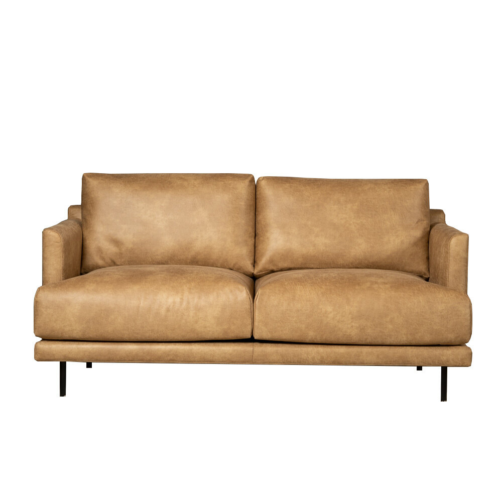 Bank eco-leer beige 5-zits 174 cm