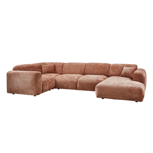 Hoekbank bruin links 345 cm