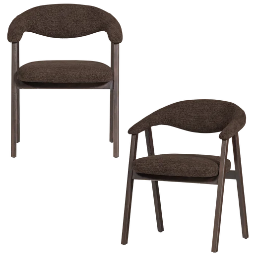 Eetkamerstoel geweven stof set van 2 60 × 77 cm hoog
