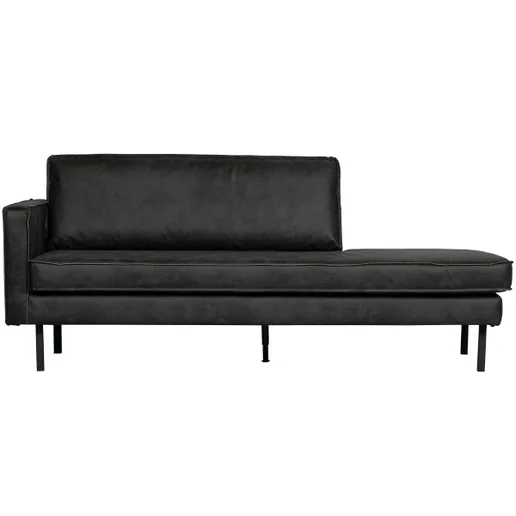 Chaise longue Olro zwart links 203 cm