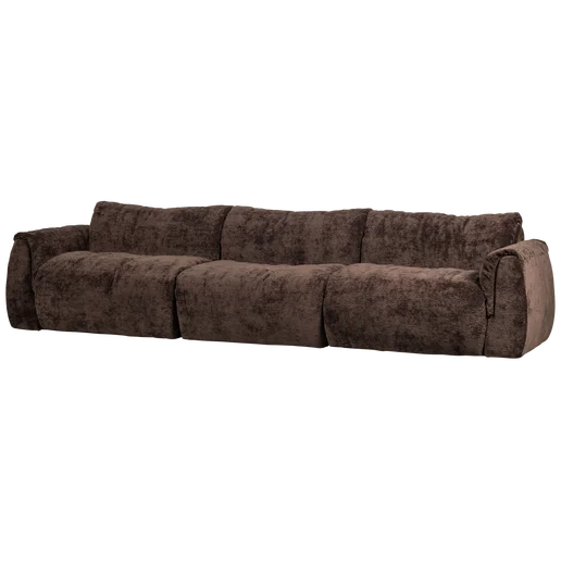 Bank polyester bruin 3-zits 319 cm