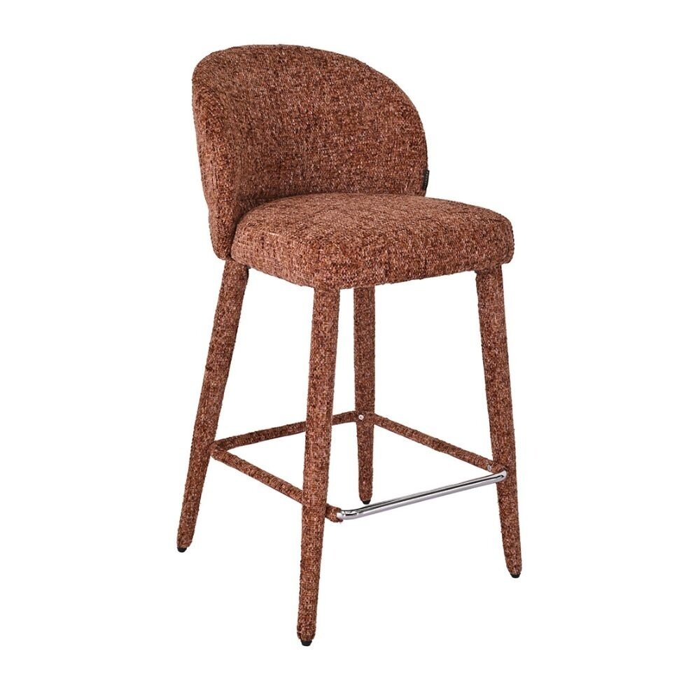 Barkruk chenille polyester koper 69 cm