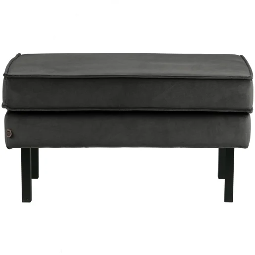 Poef Valon velours grijs 84 cm