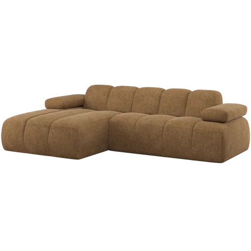 Chaise longue chenille geel links
