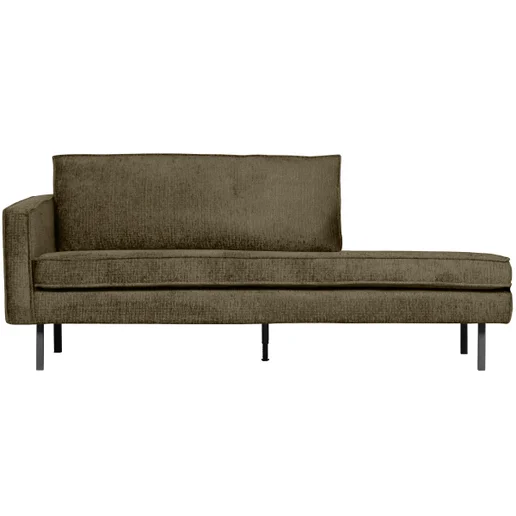 Chaise longue Vesio velours groen links 203 cm