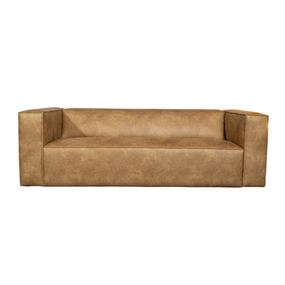 Bank eco-leer beige 3-zits