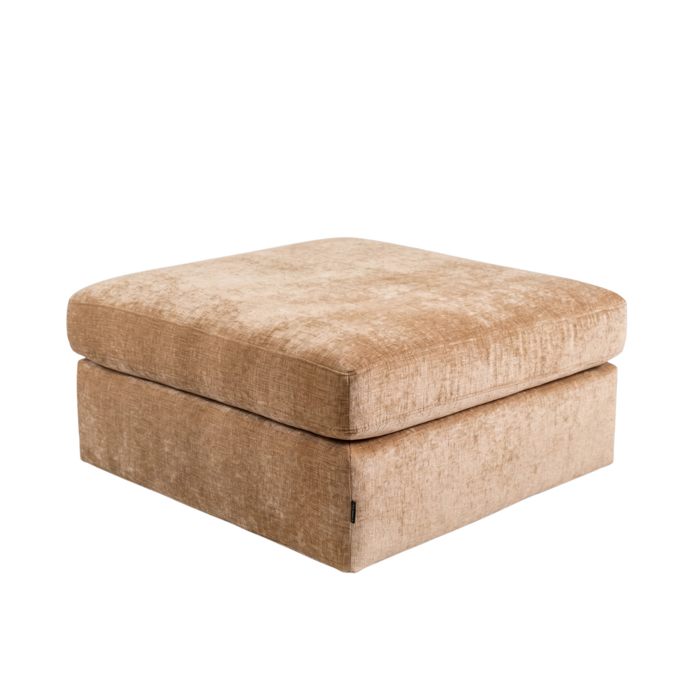 Poef chenille peach