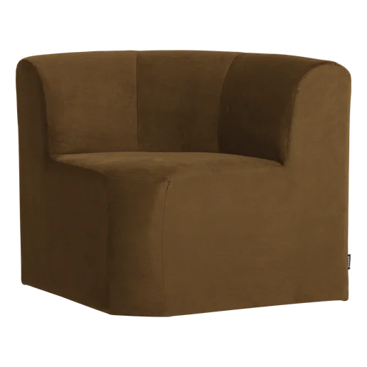 Bank velours geel 80 cm