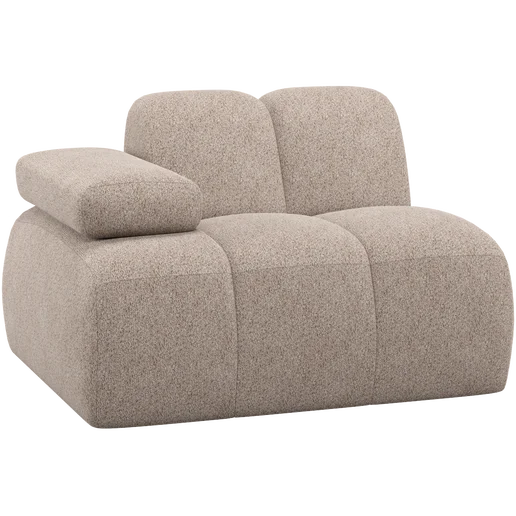 Bank Corveon chenille bruin 1-zits links