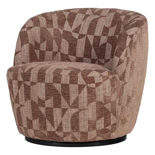 Fauteuil geweven stof roze