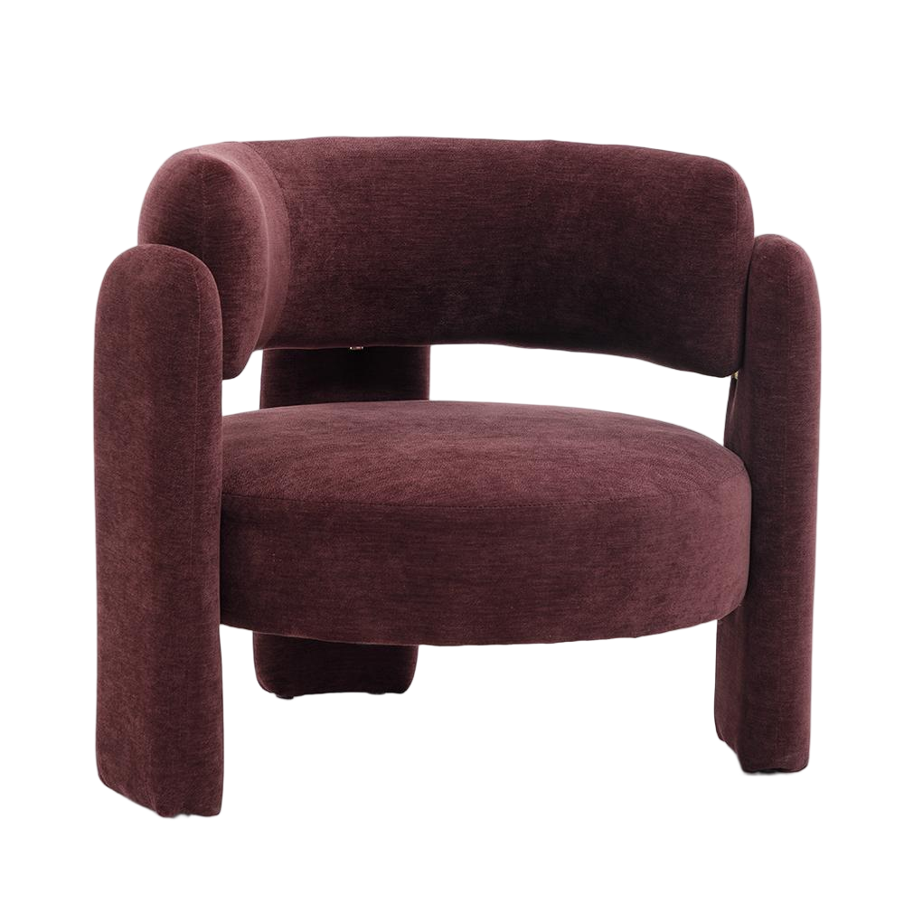 Fauteuil velours paars 85 cm