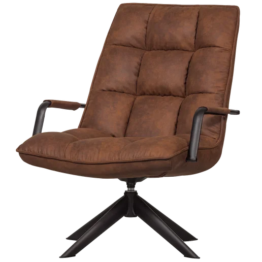 Fauteuil kunstleer grijs