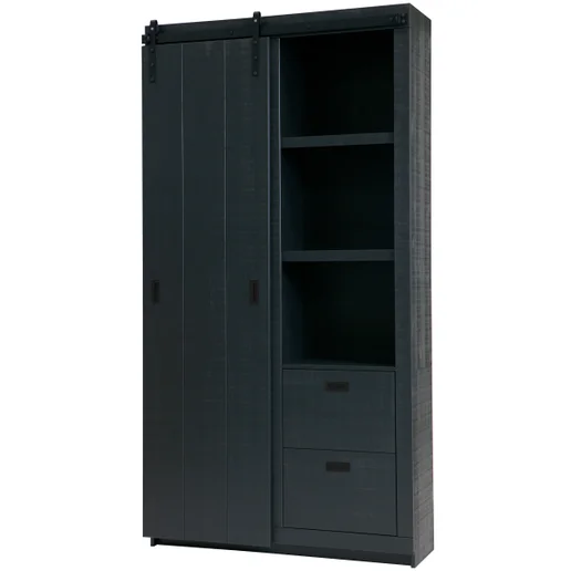 Kast grenen zwart 122 cm