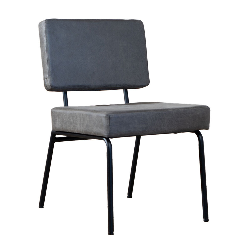 Stoel eco-leer antraciet