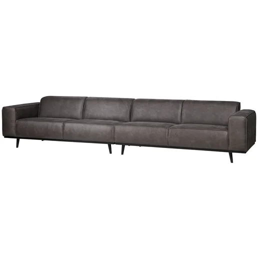Bank polyester antraciet 4-zits 372 cm