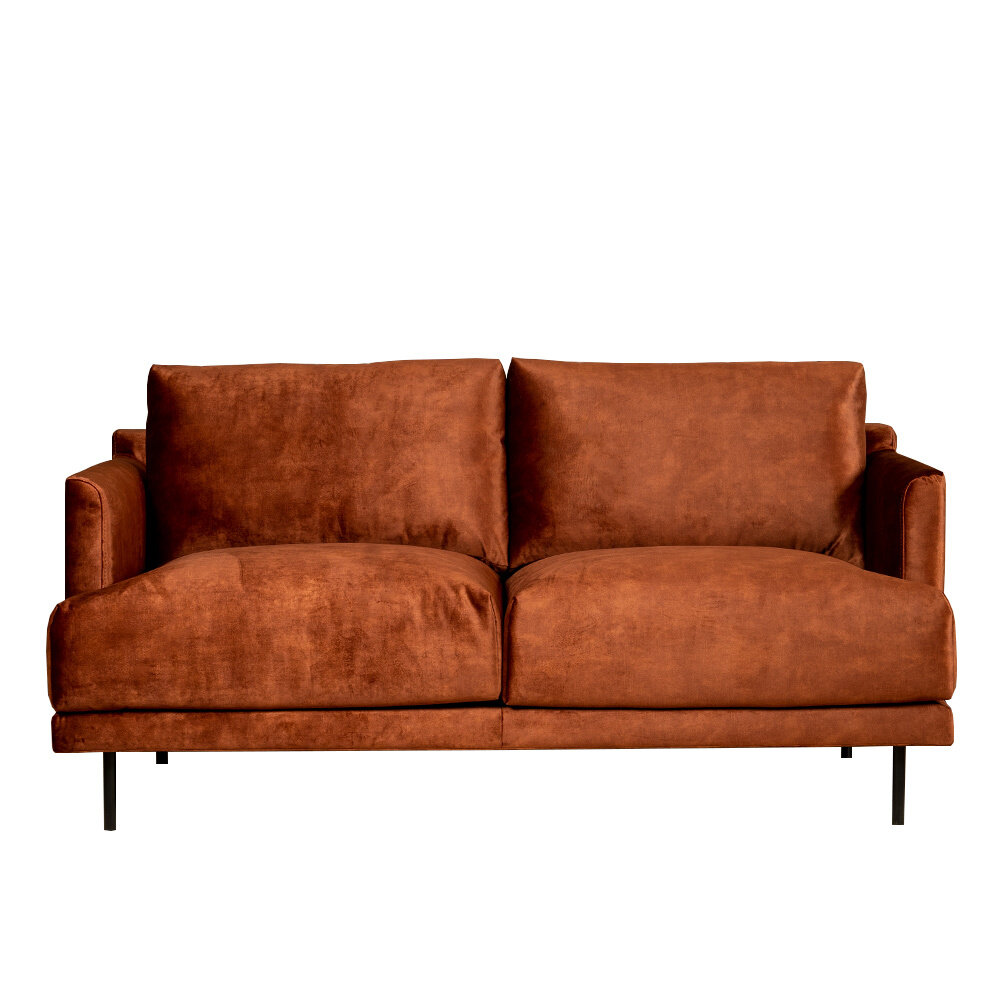 Bank velours koper 5-zits 174 cm