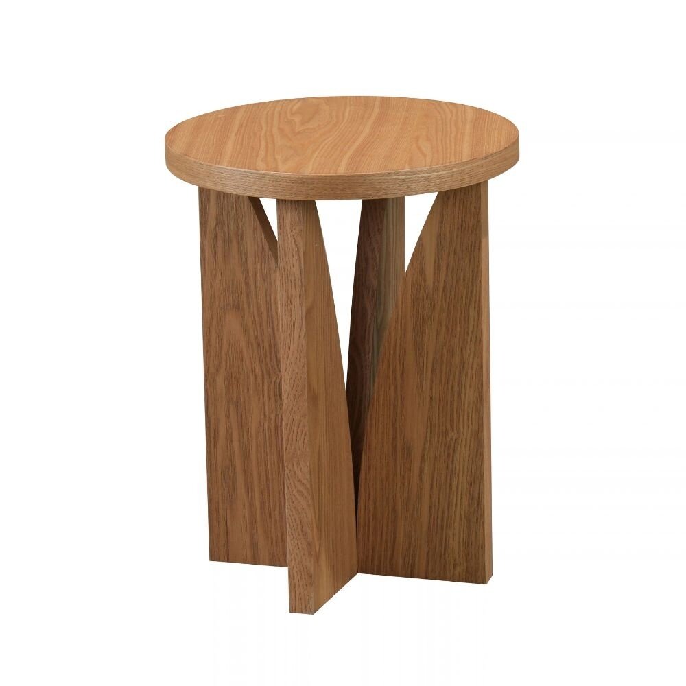 Bijzettafel MDF + eikenfineer blank eiken Ø35 cm