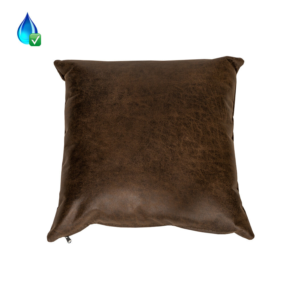 Kussen eco-leer bruin 45 × 45 cm