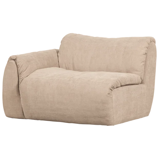 Bank polyester beige 1-zits links